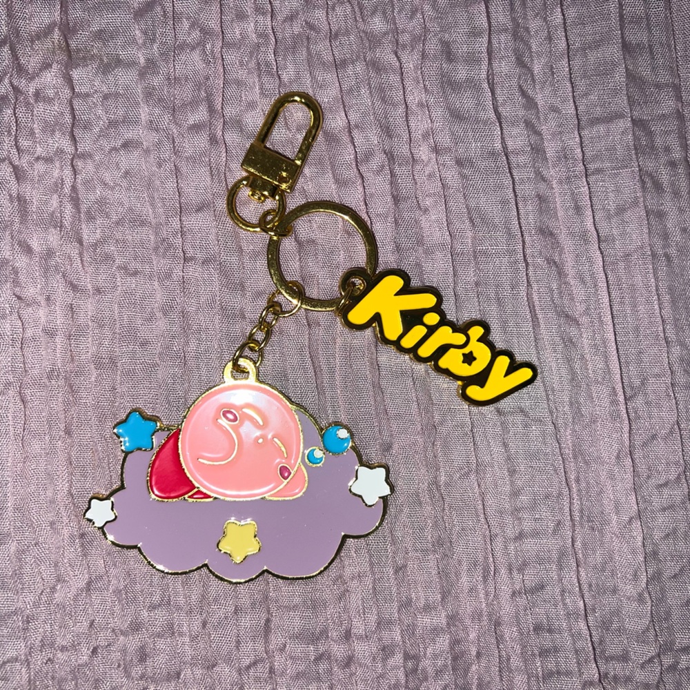 Kirby Pink and Purple Cloud Keychain